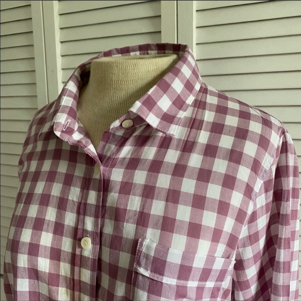 J Crew | The Perfect Shirt w/ Gingham Print - Picture 4 of 7